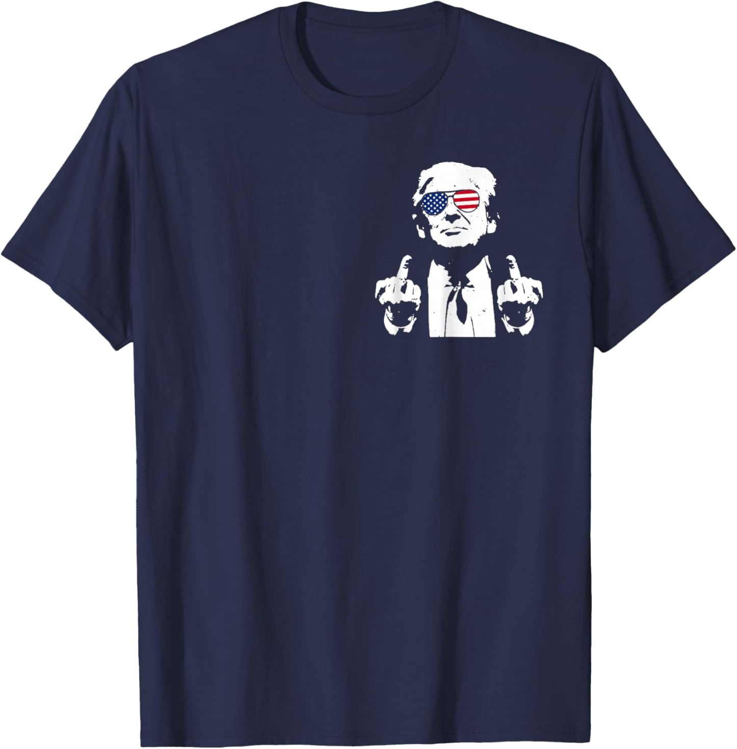 (Front and Back) You Missed Trump 2024 US American Flag T-Shirt - T-Shirt | Navy