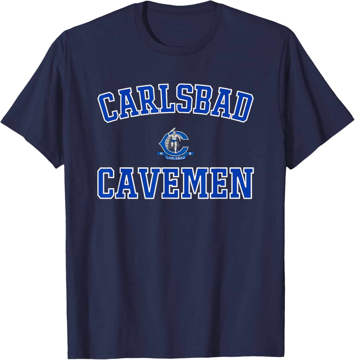 Carlsbad Cavemen Logo Varsity HS T-Shirt - T-Shirt | Navy