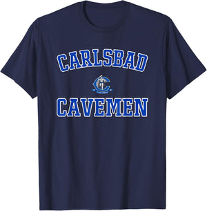 Carlsbad Cavemen Logo Varsity HS T-Shirt - T-Shirt | Navy