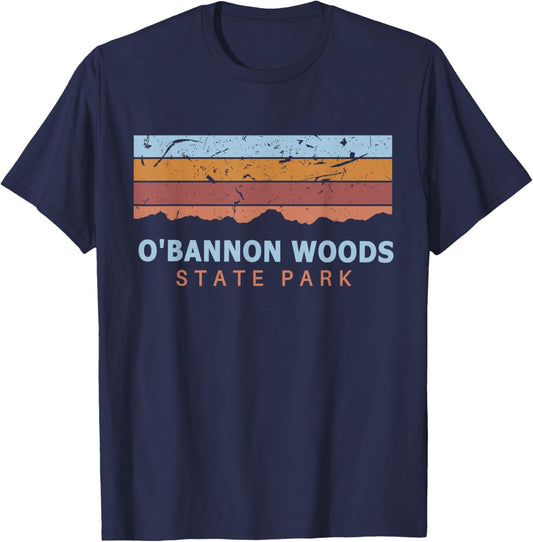 O'Bannon Woods State Park Indiana Retro Cool T-Shirt - T-Shirt | Navy