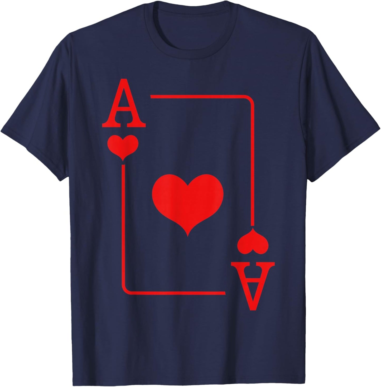 Heart Ace Card Game Poker Costume Carnival Fancy Dress T-Shirt - T-Shirt | Navy