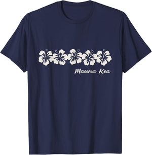 Mauna Kea Big Island Beach Hi Hawaiian Hibiscus Flowers T-Shirt - T-Shirt | Navy