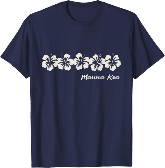 Mauna Kea Big Island Beach Hi Hawaiian Hibiscus Flowers T-Shirt - T-Shirt | Navy