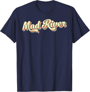 Mad River Retro Art Baseball Font Vintage T-Shirt - T-Shirt | Navy