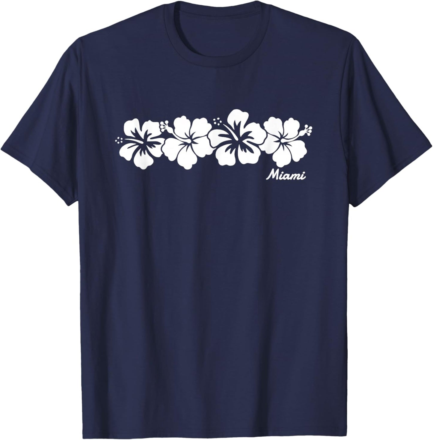Miami Florida Hibiscus Flower Boys Girls Toddler T-Shirt - T-Shirt | Navy
