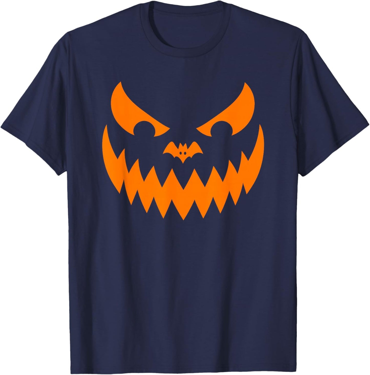 Pumpkin Face | Jack O Lantern | Scary Halloween Costume T-Shirt - T-Shirt | Navy