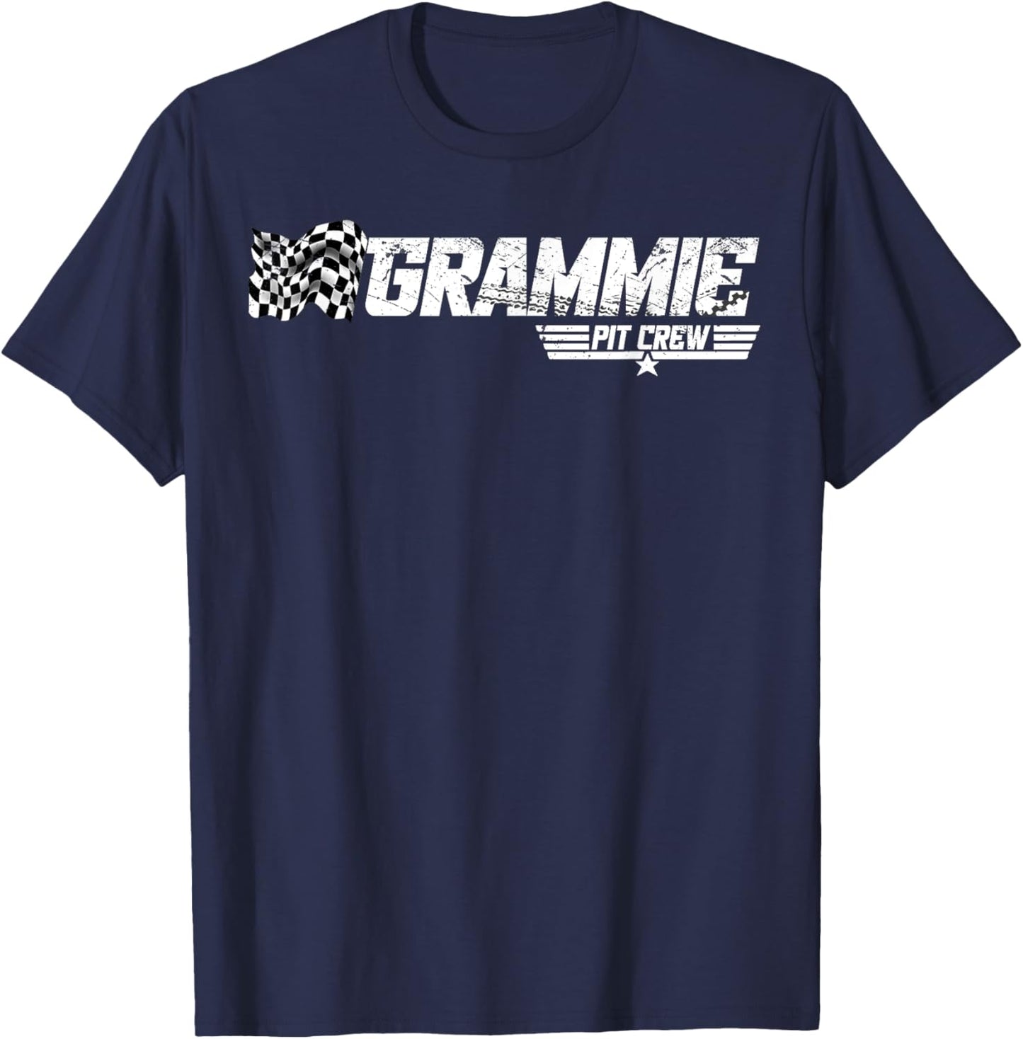 Grammie Pit Crew Race Car Birthday Family Racing T-Shirt - T-Shirt | Navy