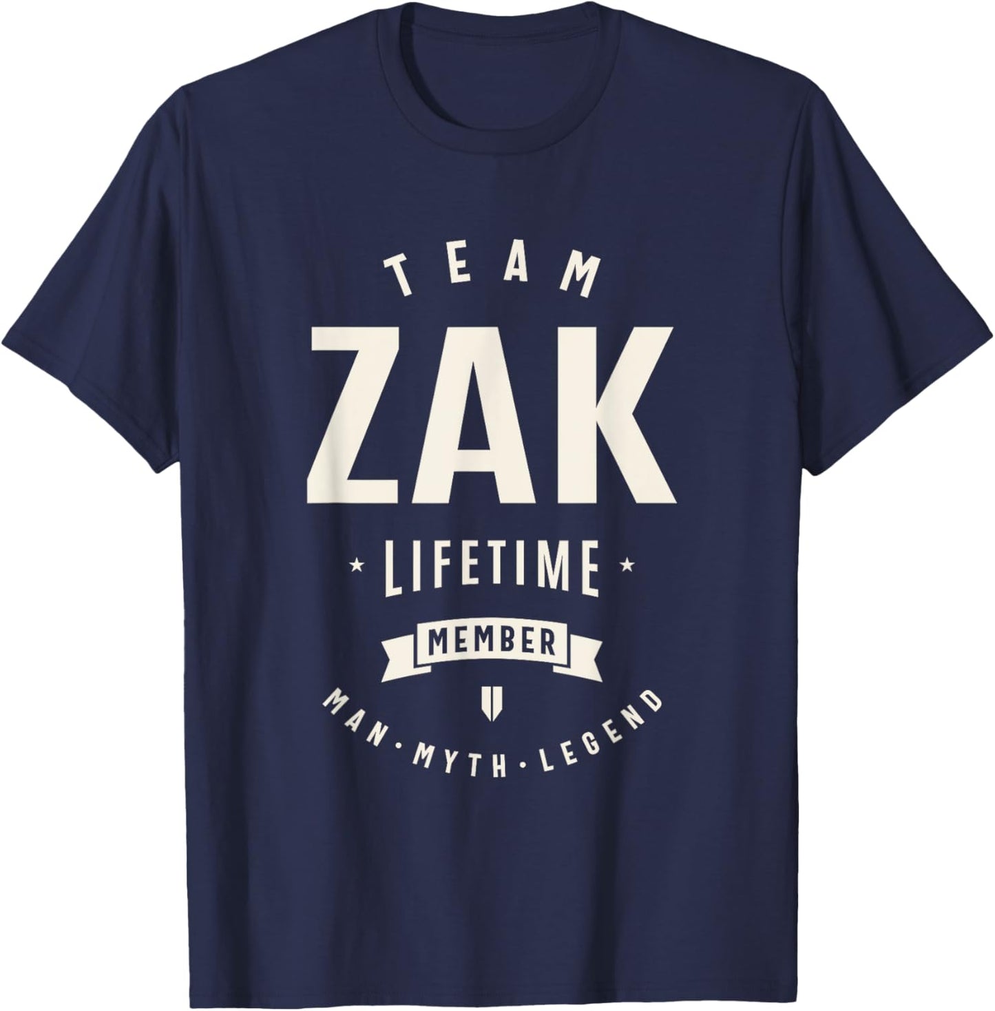 Team Zak Lifetime Member Funny Name Zak T-Shirt - T-Shirt | Navy