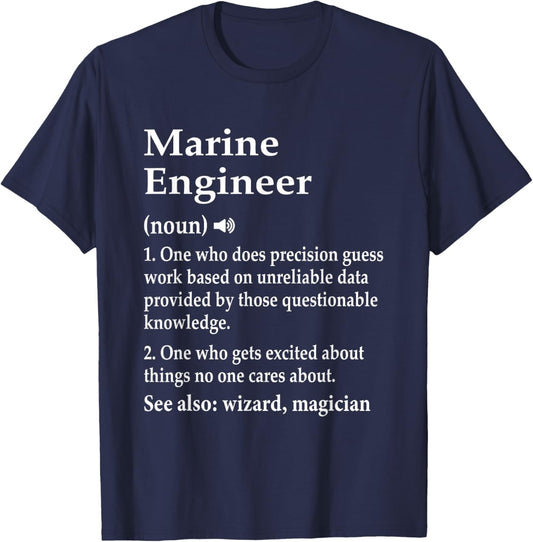 Marine Engineer Definition Funny Marine Engineering Student T-Shirt - T-Shirt | Navy
