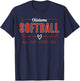 Oklahoma Softball Vintage Kids Team Retro Softball Fan T-Shirt - T-Shirt | Navy