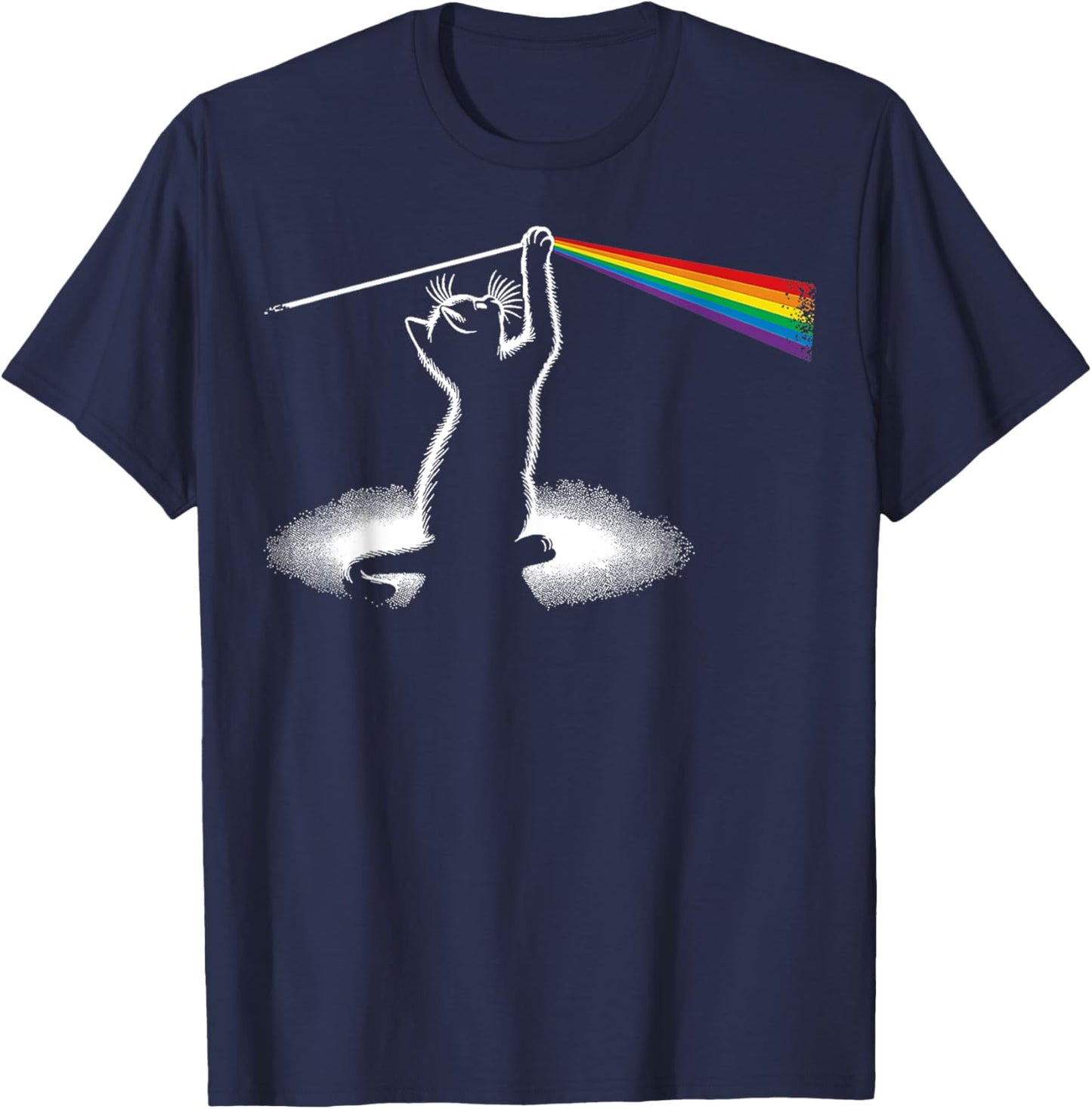 Funny Cat Rock Music Cat Lover Rock Gifts Women Kids T-Shirt - T-Shirt | Navy