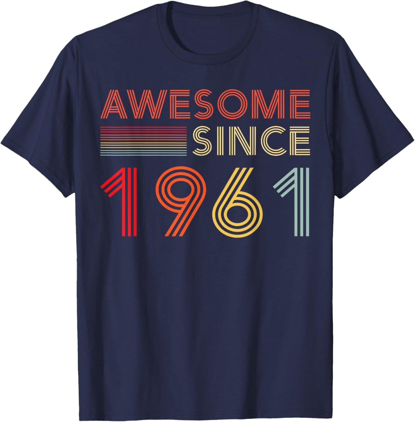 Awesome 65 Birthday Decorations Men 65yr 1961 65th Birthday T-Shirt - T-Shirt | Navy