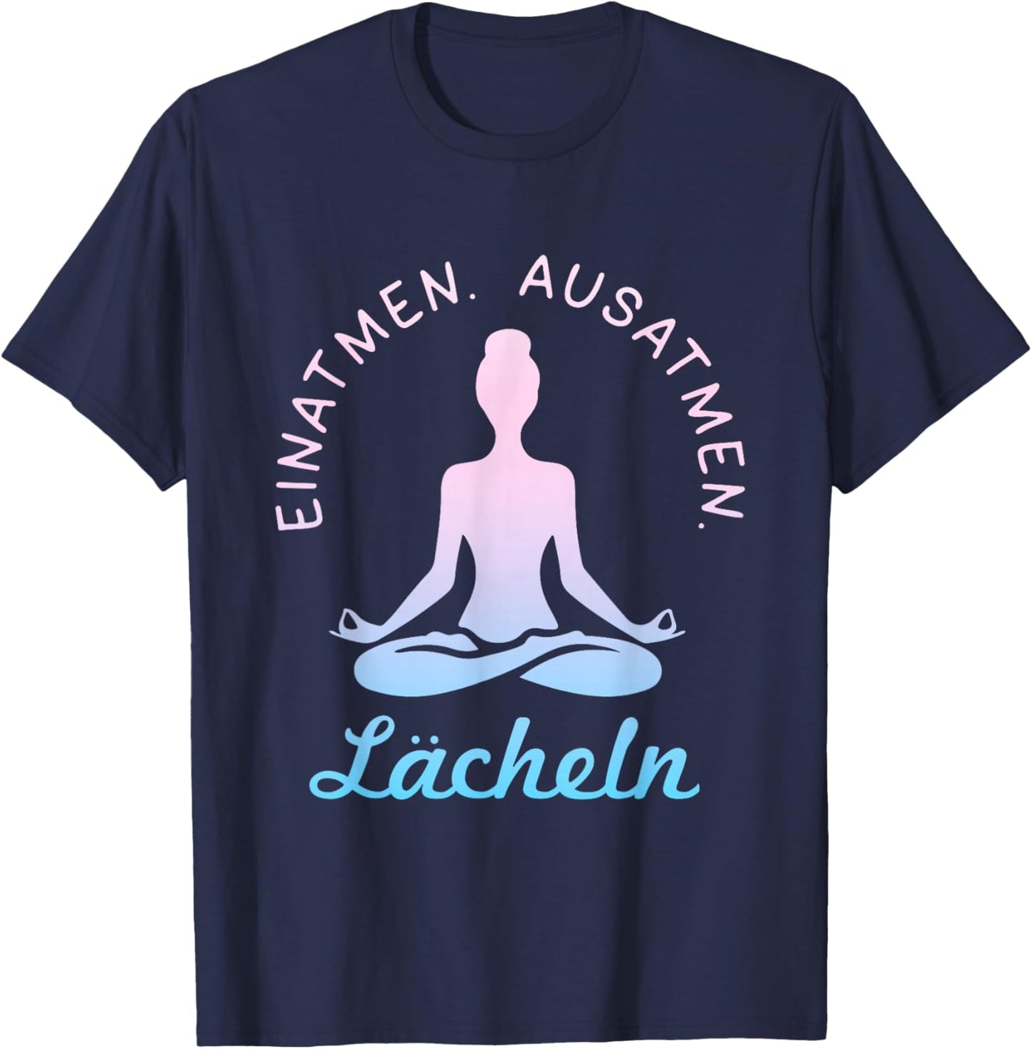 Yoga Smile Funny For Yogi And Spiritual Sports , black, S T-Shirt - T-Shirt | Navy