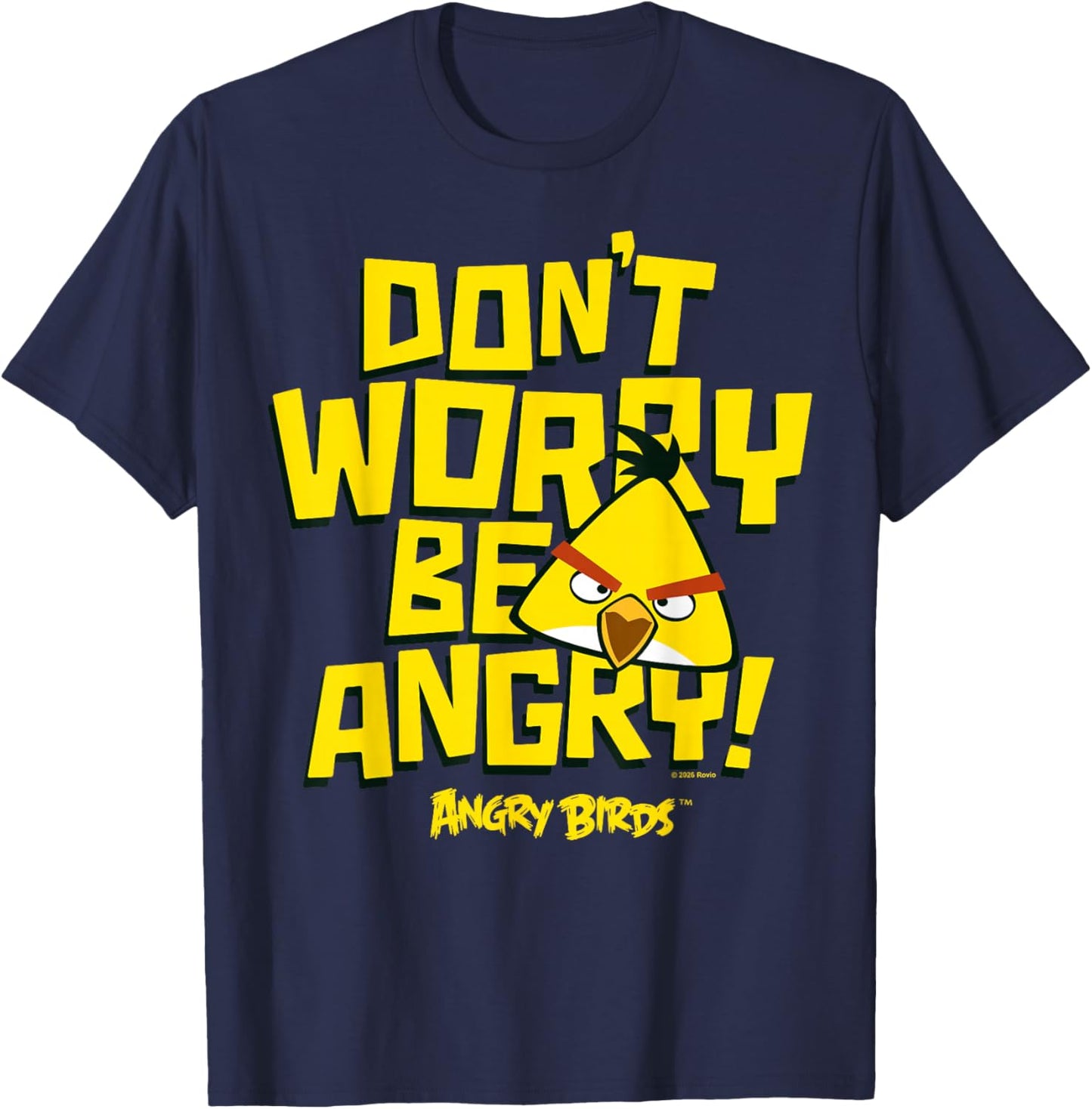 Angry Birds Chuck Don't Worry Be Angry T-Shirt - T-Shirt | Navy