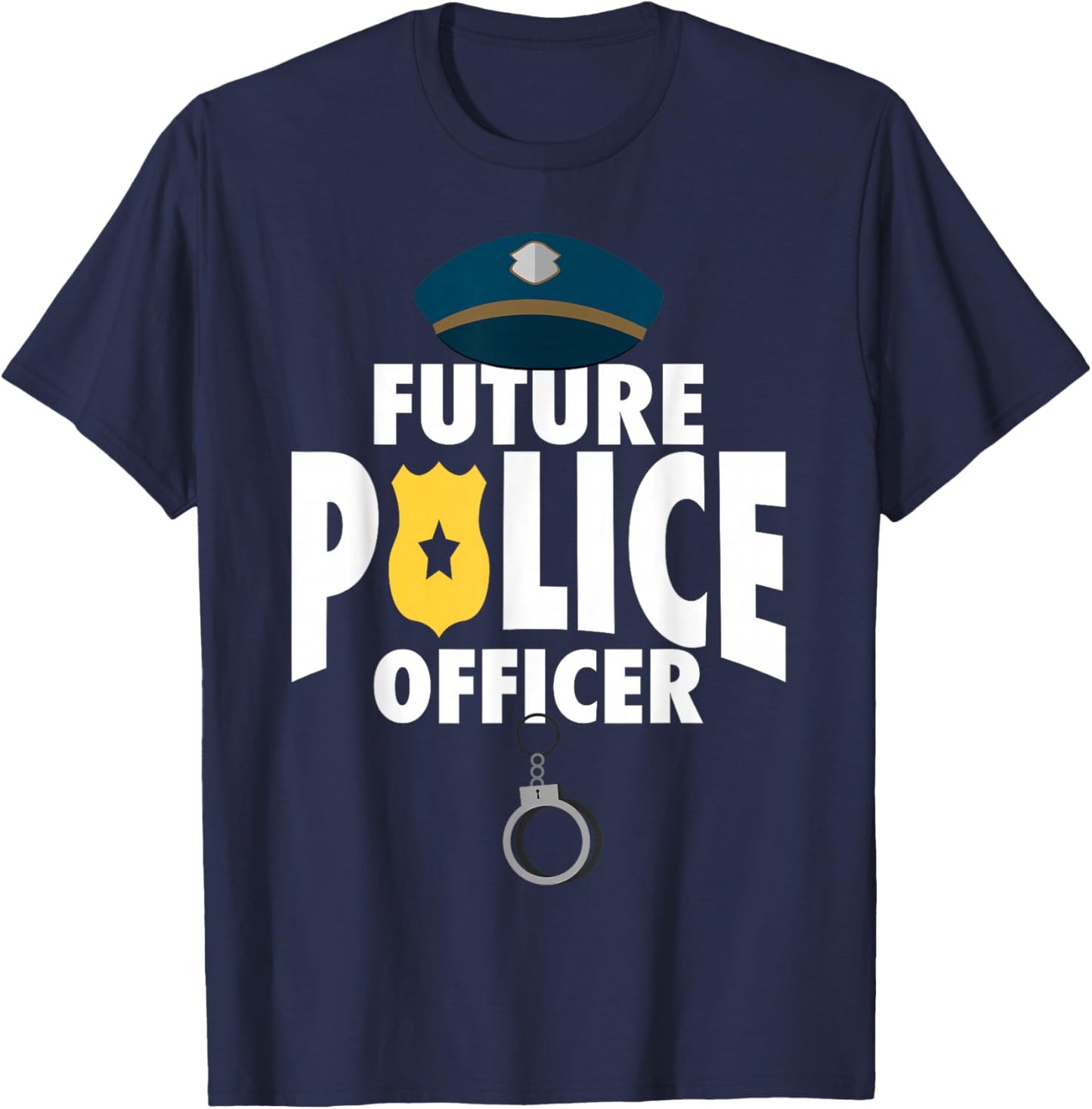 Cool Police Officer Design For Boys Kids Toddler Cop Police T-Shirt - T-Shirt | Navy