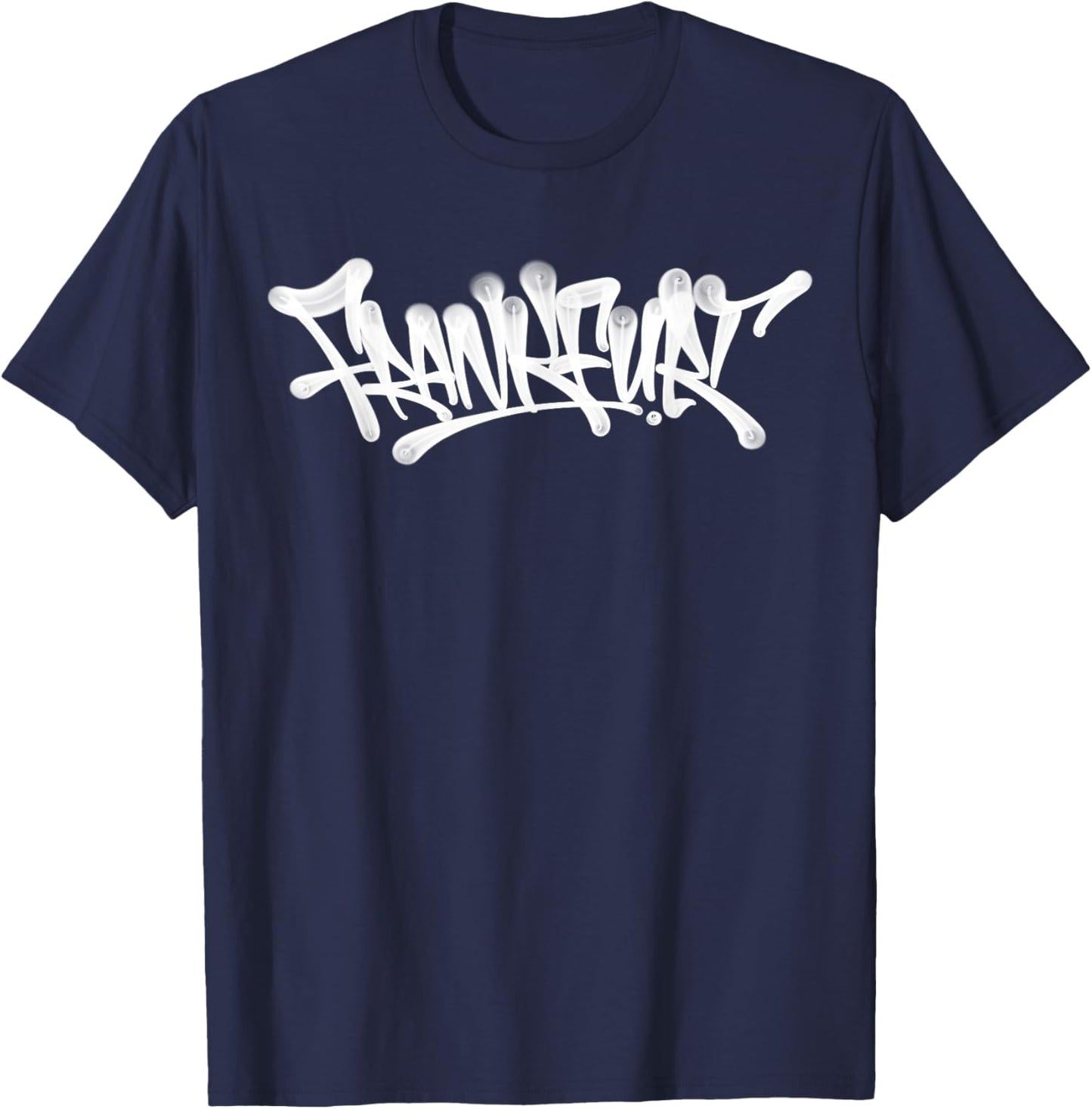 Frankfurt Graffiti City Street Art Hand Style Germany T-Shirt - T-Shirt | Navy