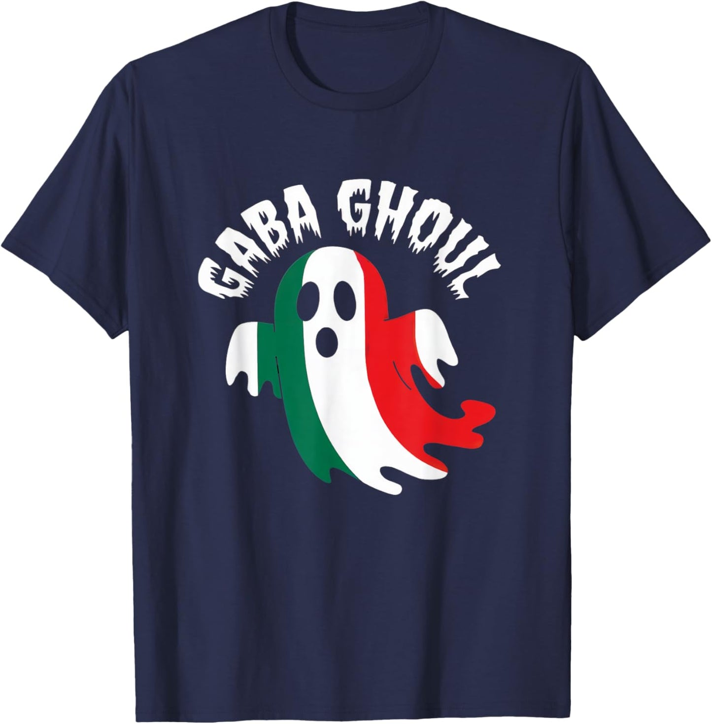 Halloween Gaba Ghoul Ghost Funny Italian Gabagool Pun T-Shirt - T-Shirt | Navy