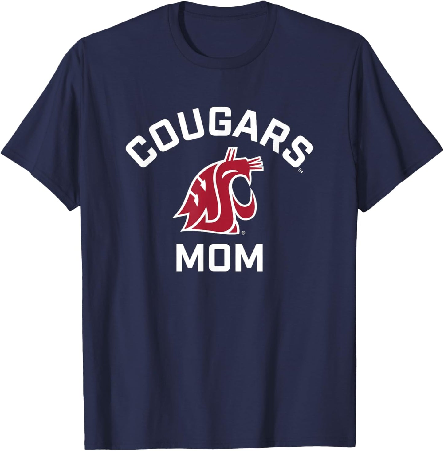 Washington State University Cougars Arched Mom T-Shirt - T-Shirt | Navy