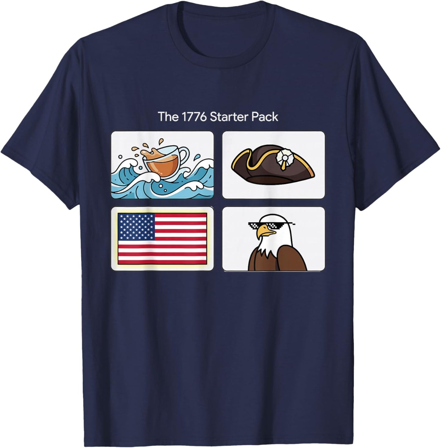 Funny 1776 Starter Pack 250 Years 1776-2026 250th America T-Shirt - T-Shirt | Navy