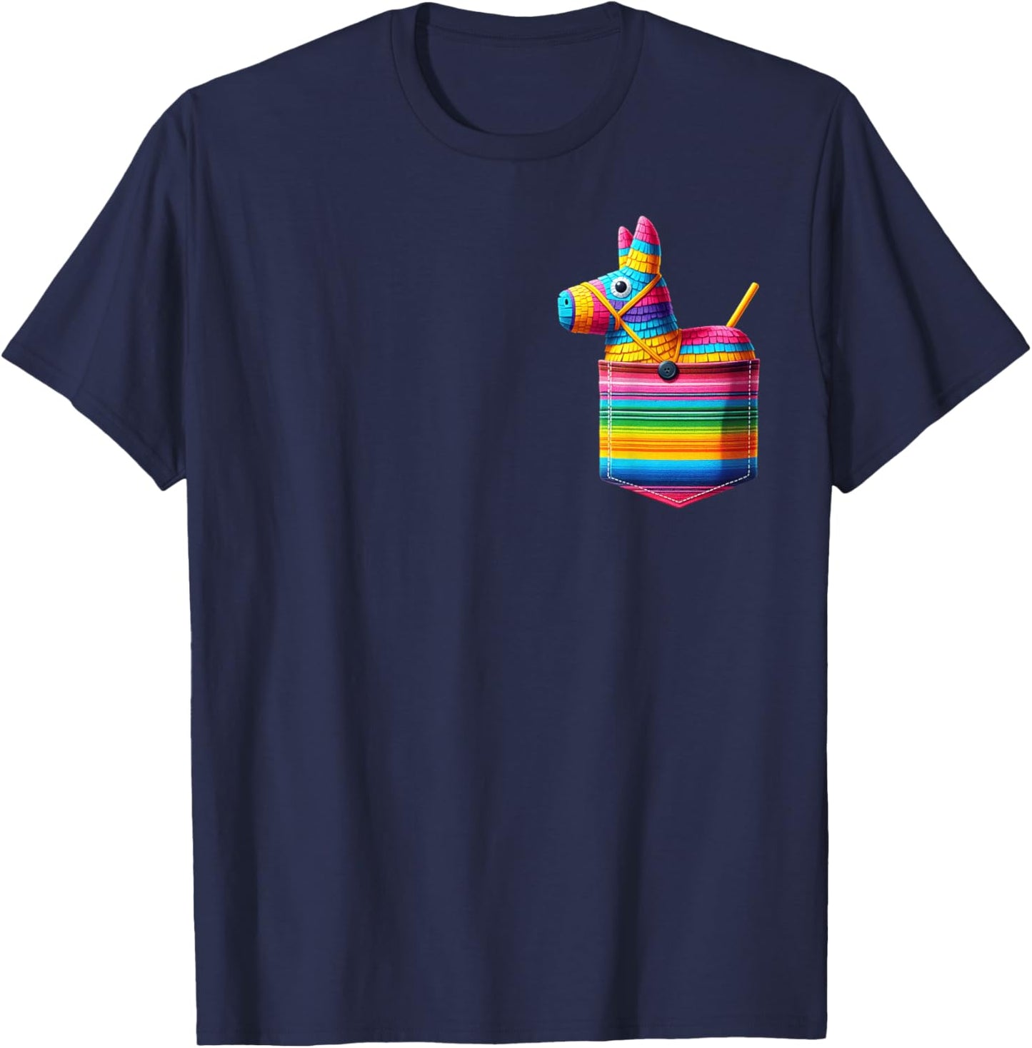 Pocket Pinata Serape Cinco De Mayo Mexican Fiesta Party Kids T-Shirt - T-Shirt | Navy