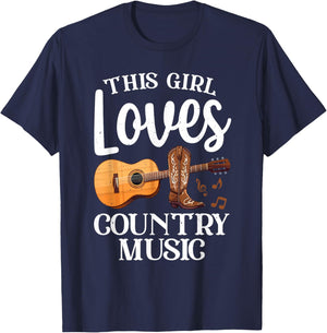 Best Country Music Art For Girl Women Musician Country Music T-Shirt - T-Shirt | Navy