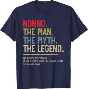 Nonno The Man The Myth The Legend He Knows Everything T-Shirt - T-Shirt | Navy