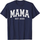 Mama Est 2020 Custom Mom Personalized Mothers Day Customized T-Shirt - T-Shirt | Navy