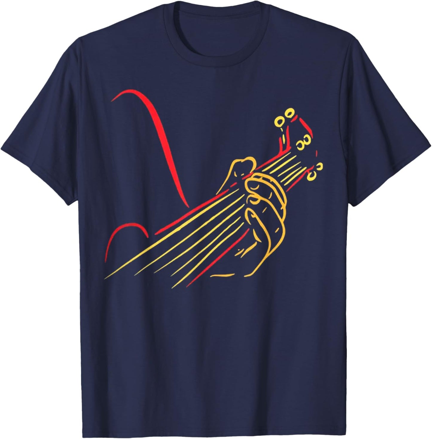Guitar art line Guitar Playing Sign Vintage T-Shirt - T-Shirt | Navy