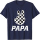 Papa Birthday Party Car Race Family Matching Pit Car Racing T-Shirt - T-Shirt | Navy