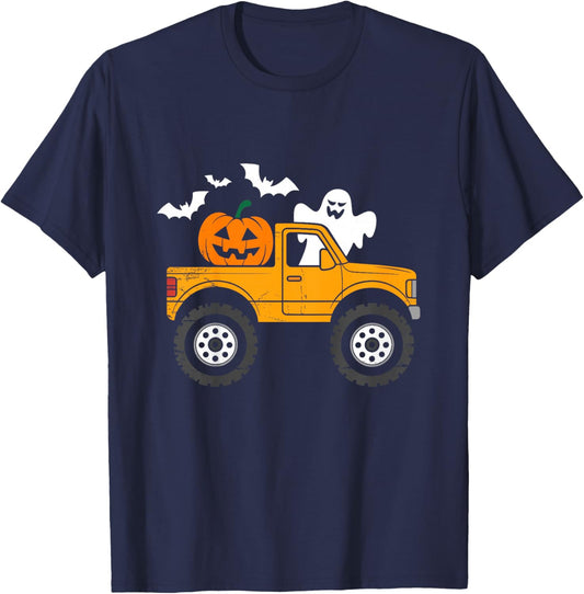 Kids Monster Truck Halloween Costume for Boys Toddler T-Shirt - T-Shirt | Navy
