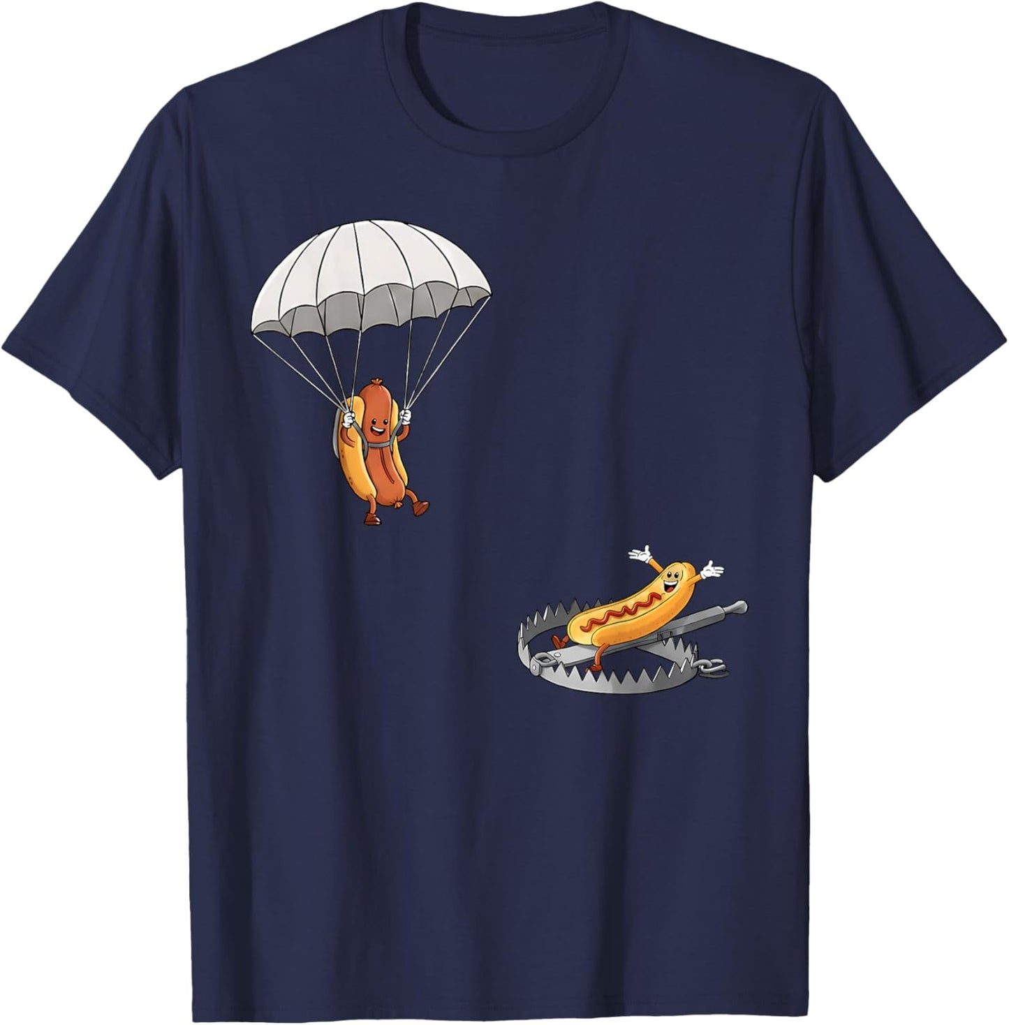 Hotdog High Dive Funny Carnival Food Men Women T-Shirt - T-Shirt | Navy