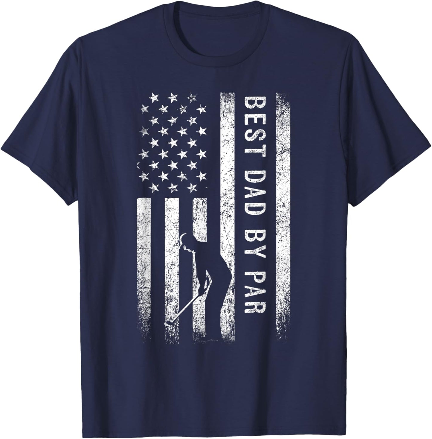 Best Dad By Par Golfing Gifts Dad Father's Day Golf T-Shirt - T-Shirt | Navy