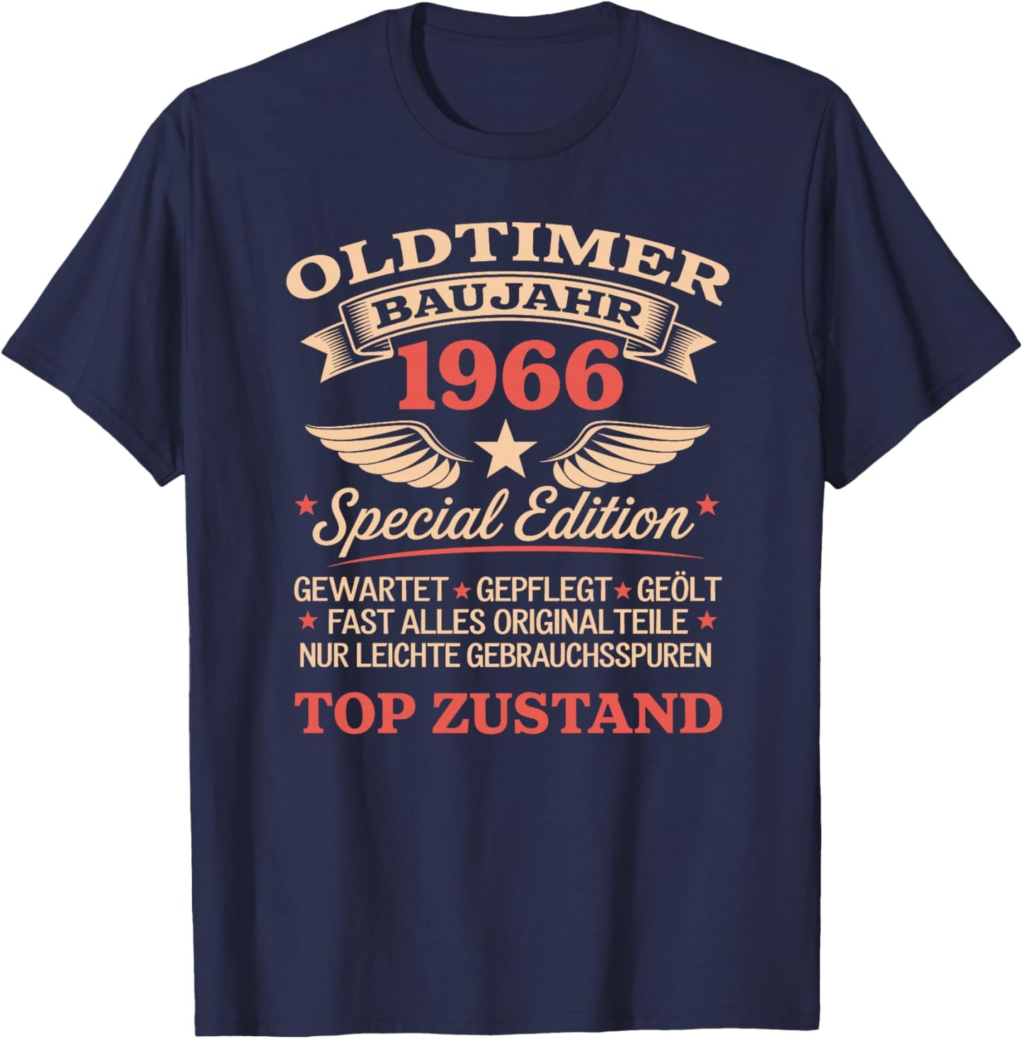 60. Geburtstag Mann Frau 60 Jahre Deko 1966 Geschenk Lustig Premium T-Shirt - T-Shirt | Navy
