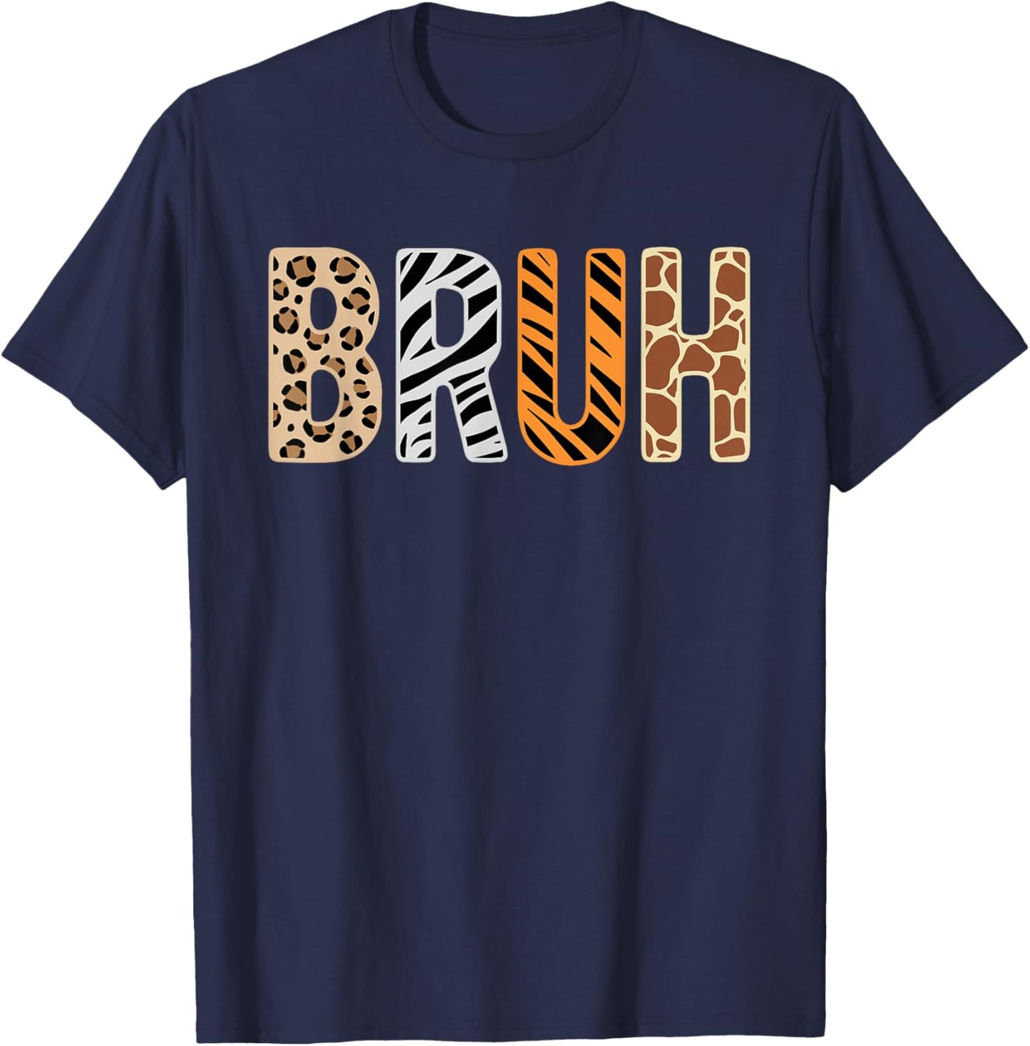 Safari Animals Wildlife Zookeeper Funny Bruh Boys Teens T-Shirt - T-Shirt | Navy