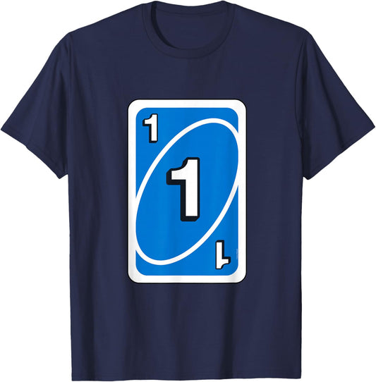 UNO Halloween Blue 1" Card T-Shirt - T-Shirt | Navy