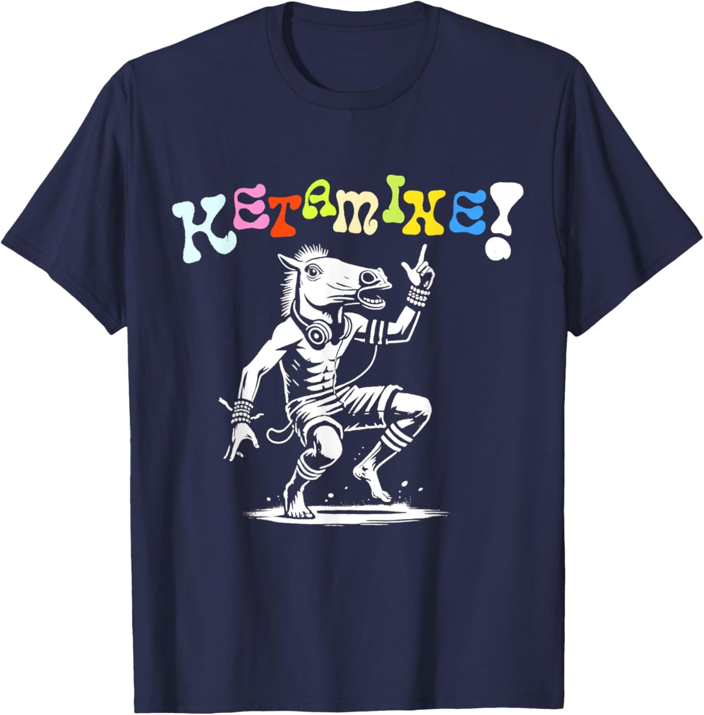 Ketamine Horse Rave DJ Party Techno T-Shirt - T-Shirt | Navy
