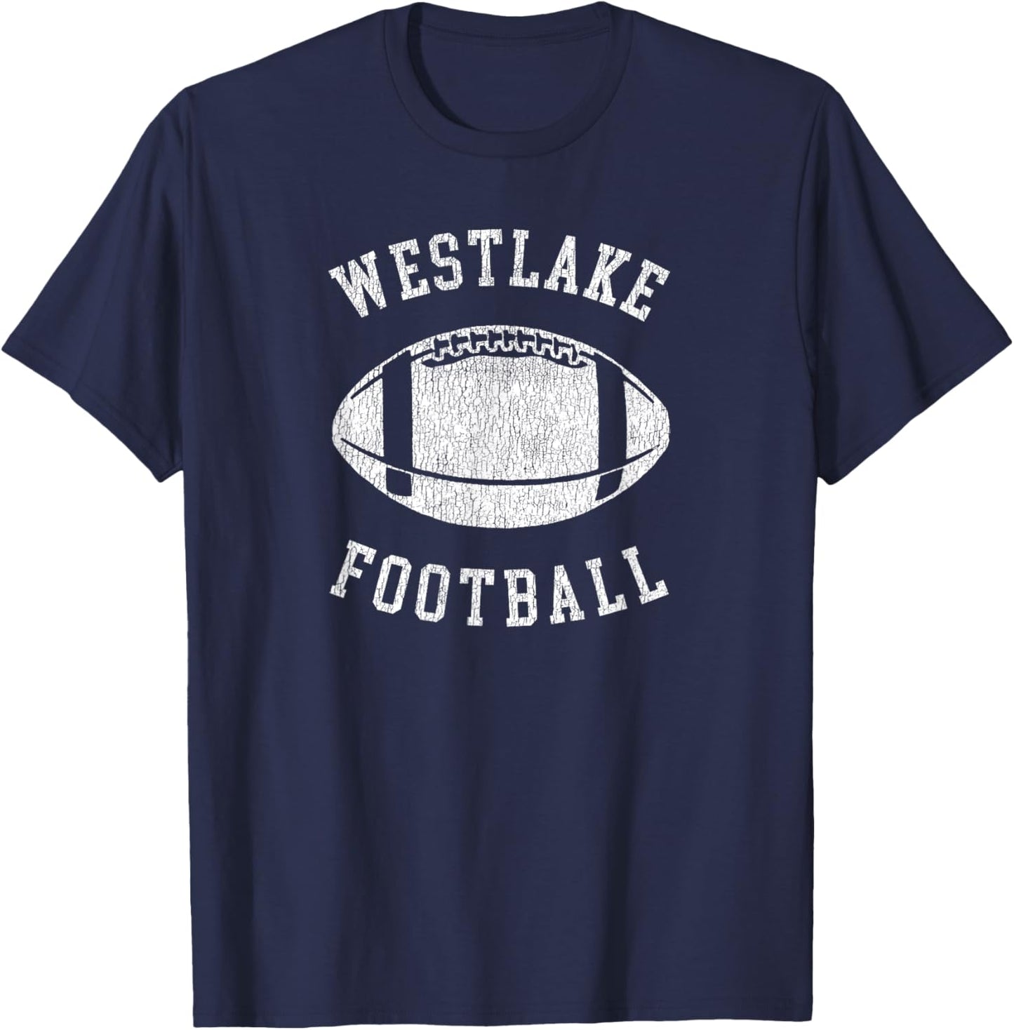 Westlake Football Distressed Vintage 80's Throwback Classic T-Shirt - T-Shirt | Navy