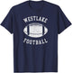 Westlake Football Distressed Vintage 80's Throwback Classic T-Shirt - T-Shirt | Navy