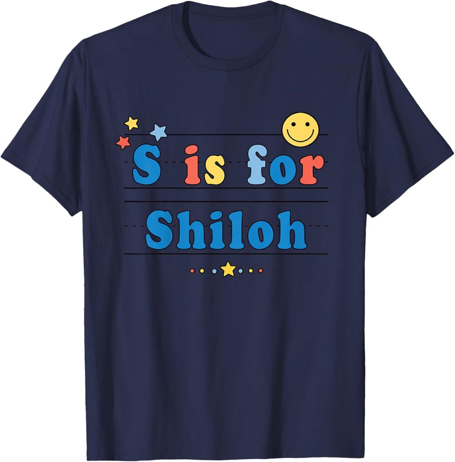 Kids Shiloh Name Shirt Alphabet S is for Shiloh T-Shirt - T-Shirt | Navy