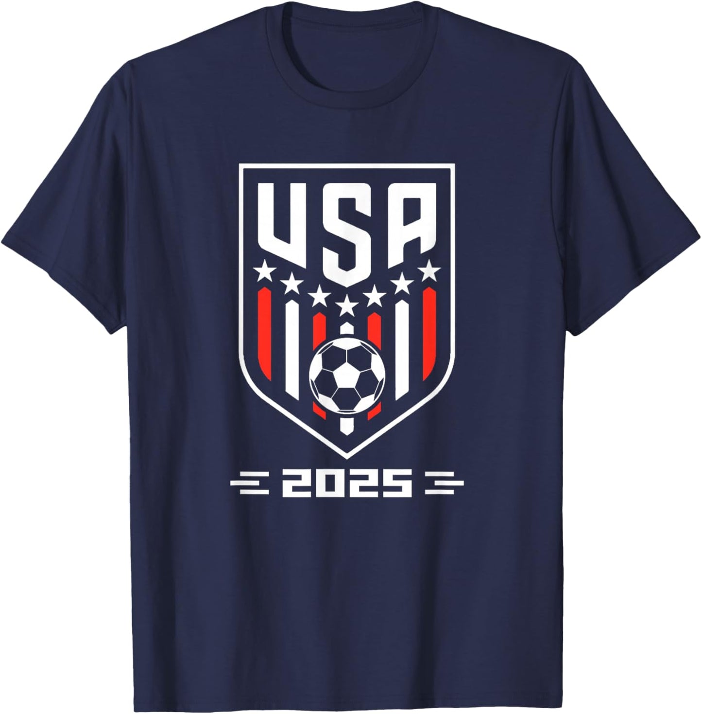 American Flag Soccer Team Boys Men Women Girls Soccer 2025 T-Shirt - T-Shirt | Navy
