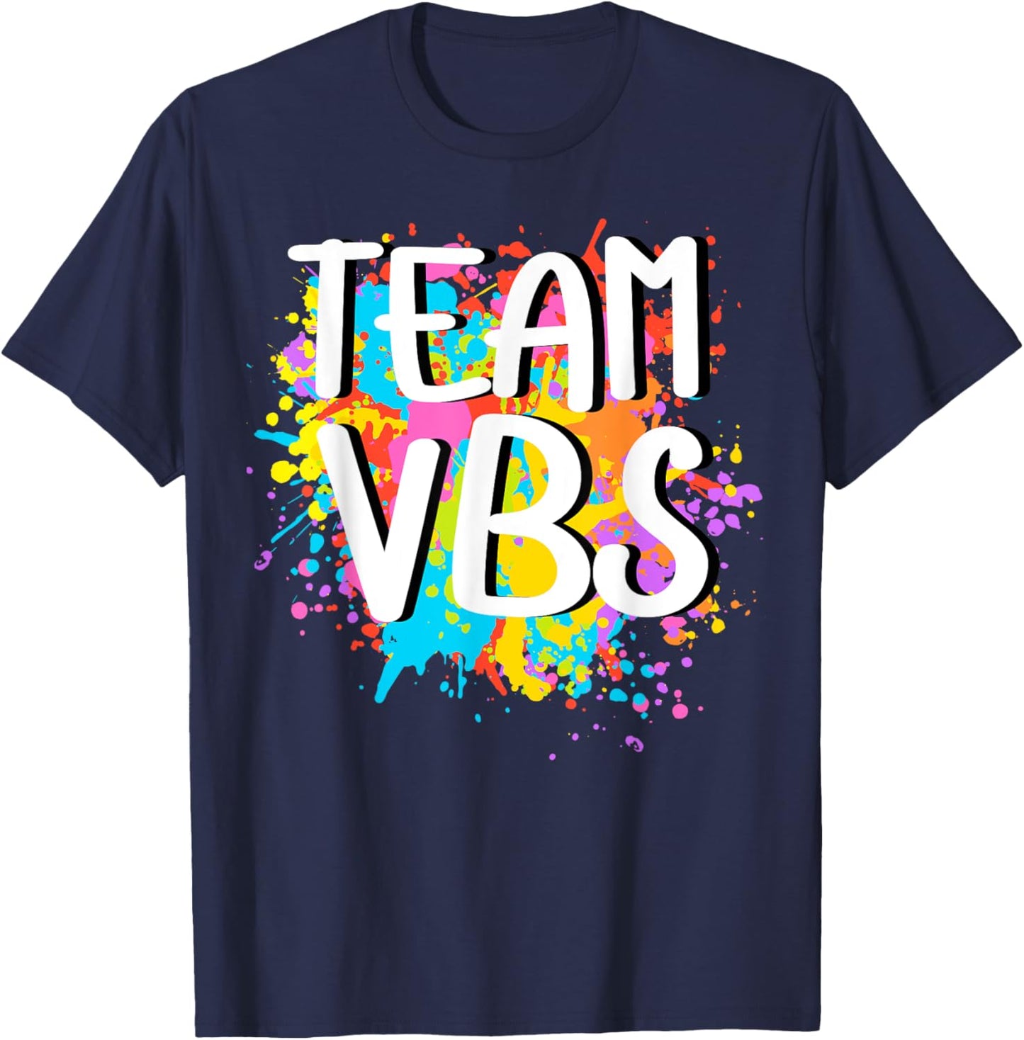 Team VBS Vacation Bible School I Love Paint Splatter Artist T-Shirt - T-Shirt | Navy