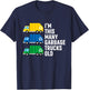 3rd Birthday 3 Years Old - I'm This Many Garbage Trucks Old T-Shirt - T-Shirt | Navy