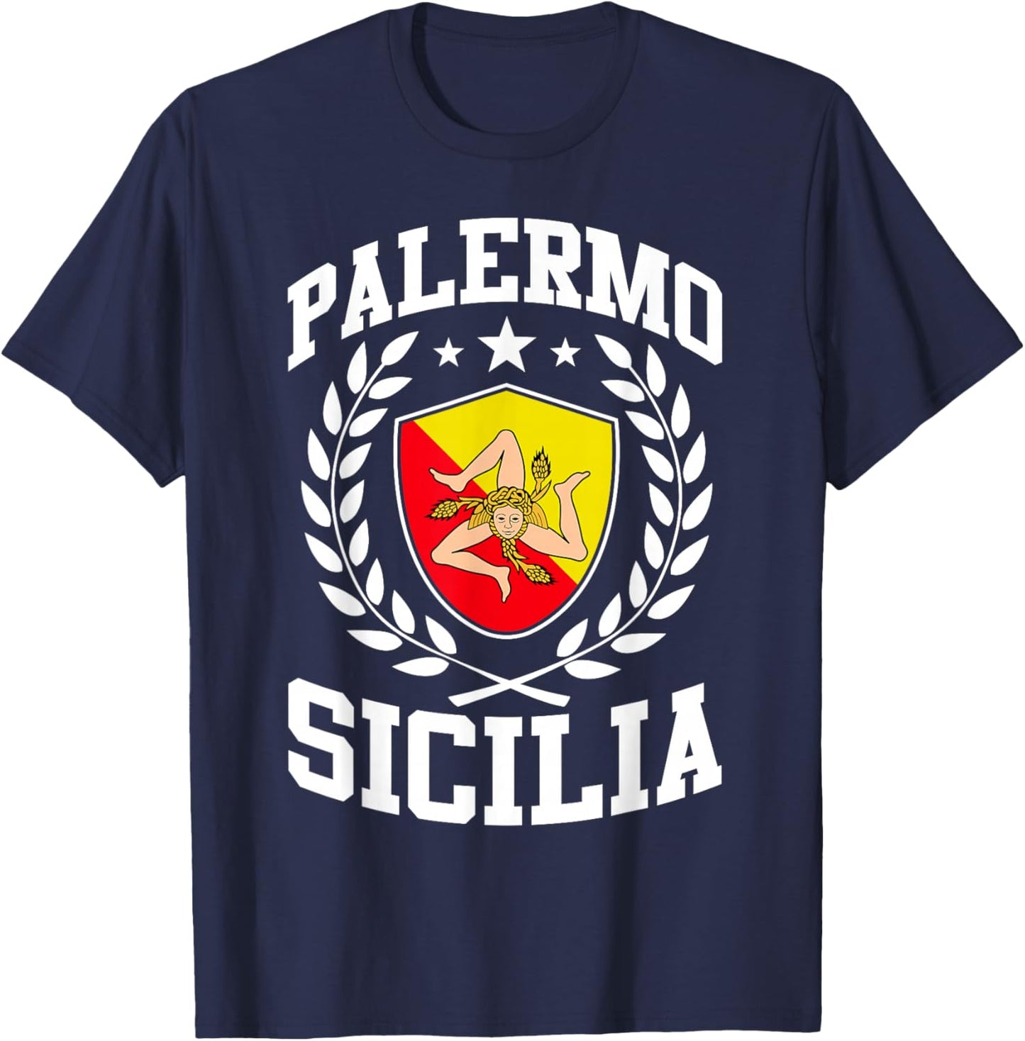 Palermo Sicilia Sicily Flag Trinacria Sicilian Pride T-Shirt - T-Shirt | Navy