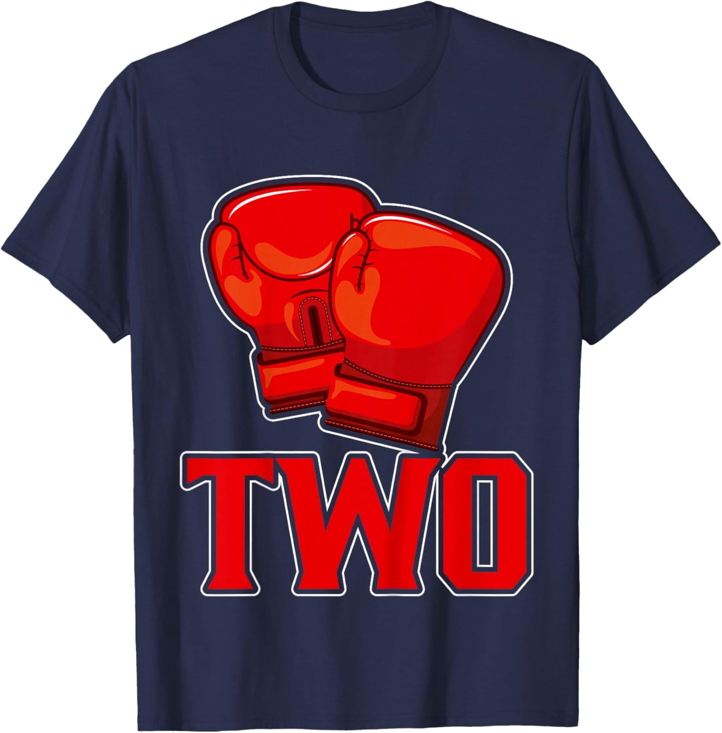 Kids Boxing 2nd Birthday Two Years Old Birthday Party Kids T-Shirt - T-Shirt | Navy