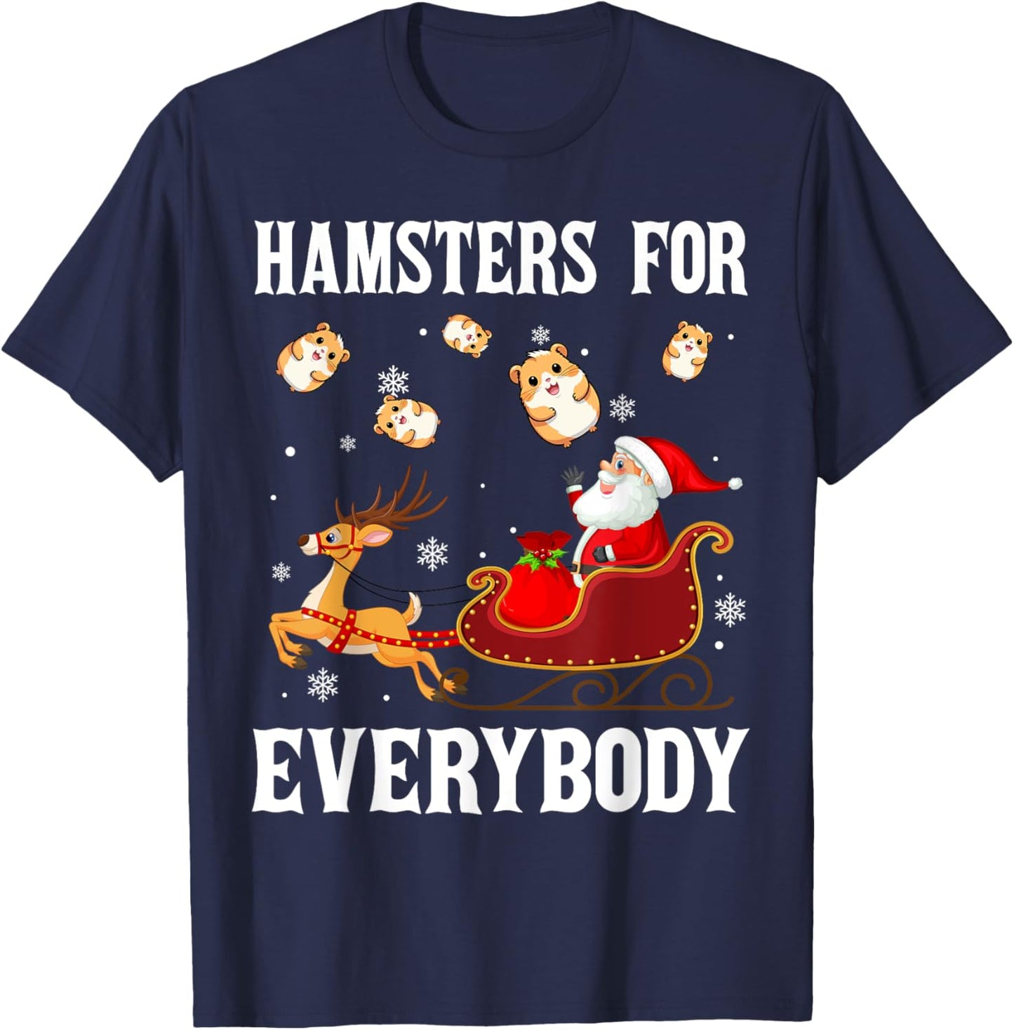 Hamsters For Everybody Christmas Santa Claus Hamster Xmas T-Shirt - T-Shirt | Navy