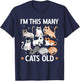 I'm This Many Cats Old 9th Birthday Party Kitten Cat T-Shirt - T-Shirt | Navy