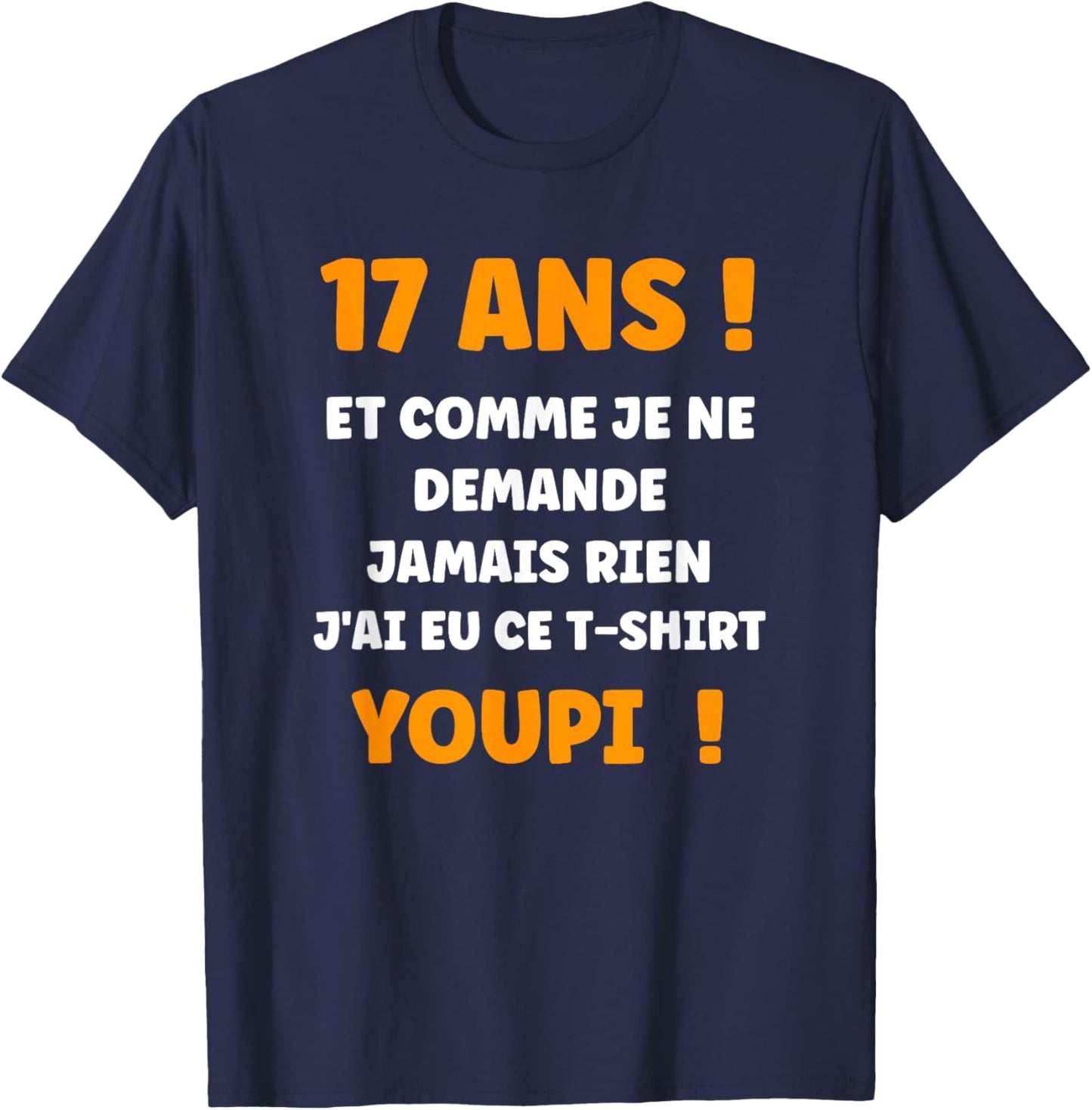 Funny Draw Boy Teen 17 Years Funny Birthday 17 Years Old T-Shirt - T-Shirt | Navy