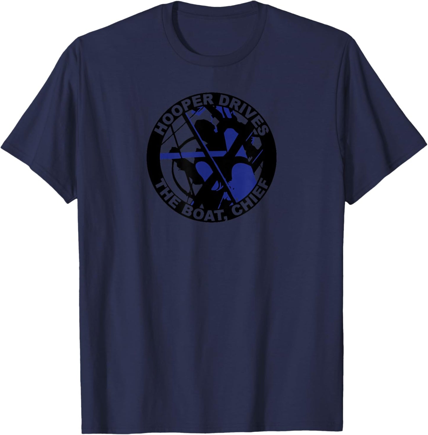 Hooper Drives The Boat Chief - Jaws T-Shirt - T-Shirt | Navy