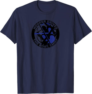 Hooper Drives The Boat Chief - Jaws T-Shirt - T-Shirt | Navy