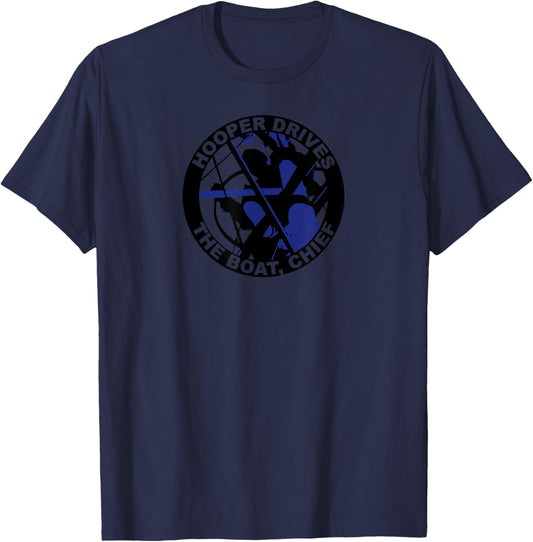 Hooper Drives The Boat Chief - Jaws T-Shirt - T-Shirt | Navy
